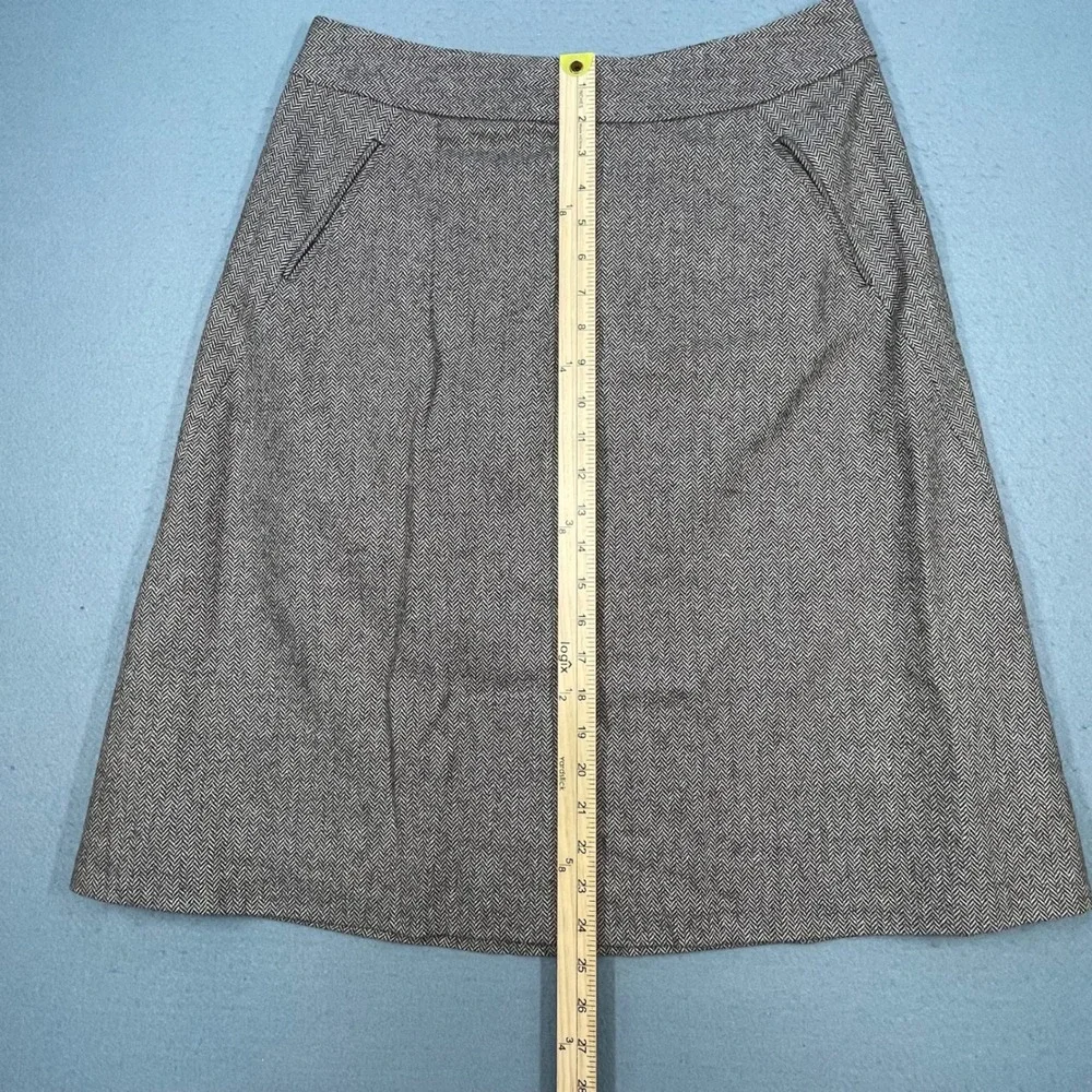 Banana Republic Brown Herringbone Wool Blend A-Line Skirt Women Size 10